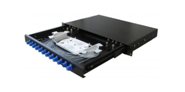 1U, Sliding Fiber patch panel, with front faceplate 12 port LC duplex-img-1